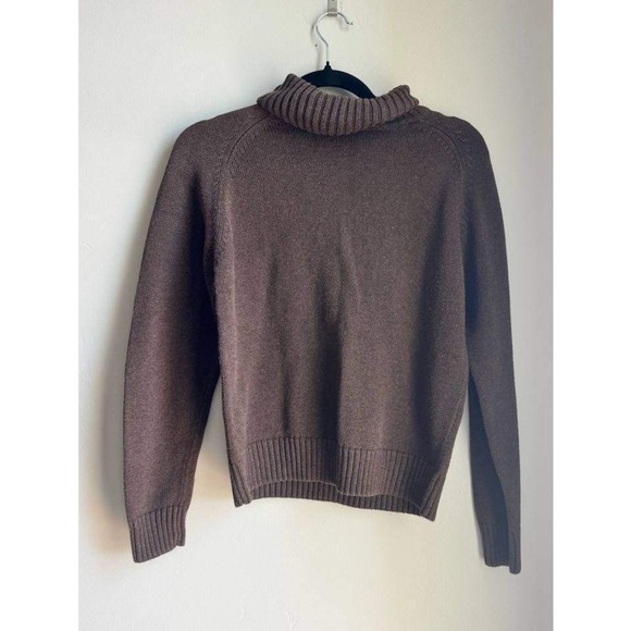 Vintage Tops - Pria Vintage 100% Cotton Turtleneck Sweater Chocolate Brown Preppy Old Money M